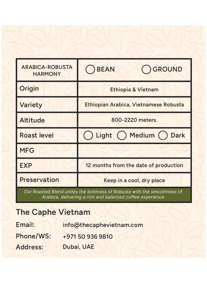 قهوة فاخرة مخلوطة ومحمصة  حبة كاملة - 500 غ | ارابيكا الإثيوبية + روبوستا الفيتنامية | قهوة فاخرة حبة كاملة - pzsku/ZC989D3B41CD6FF88ABA7Z/45/_/1734347472/41678660-d1f3-4b0c-b1ed-c4a5a78c6a6e