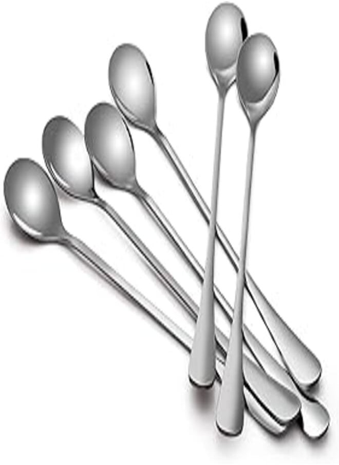 Sweese Sweese 6-Piece Coffee Spoons, 7.5 Inches Tea Spoons Long Handle Iced Teaspoons, Stainless Steel Cocktail Stirring Spoons 