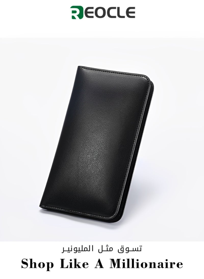 REOCLE - Wireless Charging Phone Case Phone Wallet Case Compatible with MagSafe Wireless Charging RFID Blocking Magnetic Leather Case 8 Card Slot Wireless Charging Protective Case - Image 1