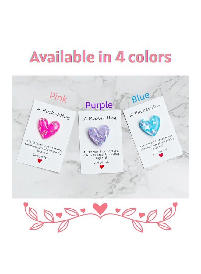 YOJO A Little Pocket Hug Heart with Greeting Card,Greeting Cards Keepsake, Ornament Gifts Special Present for Her Positivity Encourage Gift for Birthday Wedding Valentine Thanksgiving (Blue) - Image 3
