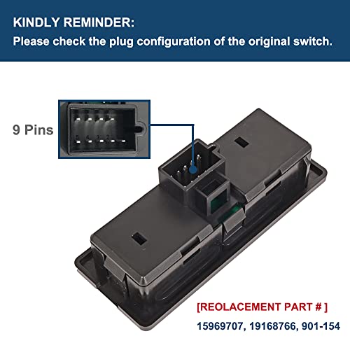 RICH AUTO Rich 4x4 Switch 4WD Four Wheel Drive Selector Switch Compatible with Chevy & GMC Vehicles - 1996-1999 K1500 K2500 Suburban Tahoe Yukon 1996-2000 K2500 - Replaces 15969707 19168766 901-154 901154 - Image 3