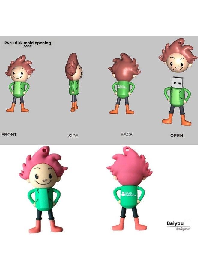 8gu Plate Open Mold Customized Doll 64gbU Stereo Shape PVC Soft Rubber Pendant Blind Box Cartoon Gift USB Disk-Capacity:3.0 32GB  - Image 3