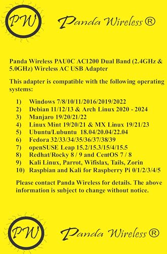 Panda Wireless® PAU0C AC1200 Dual Band Wireless-AC USB Adapter - Windows 7/8/10/11/2019/2022, Zorin, MXLinux, Mint, Ubuntu, Fedora, openSUSE, Rocky, Lubuntu, Kali Linux and Raspbian - Image 3