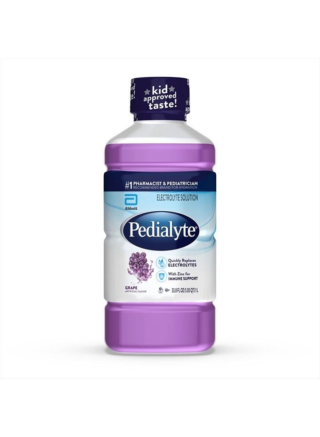 Pedialyte Electrolyte Solution, Grape, Hydration Drink, 1 Liter - Image 1