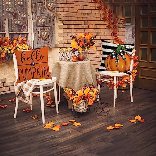 ONFAON Fall Decorations for Home, Fall Pillow Covers 18x18 Set of 4, Thanksgiving Decorations Autumn Cushion Case for Couch - Image 4