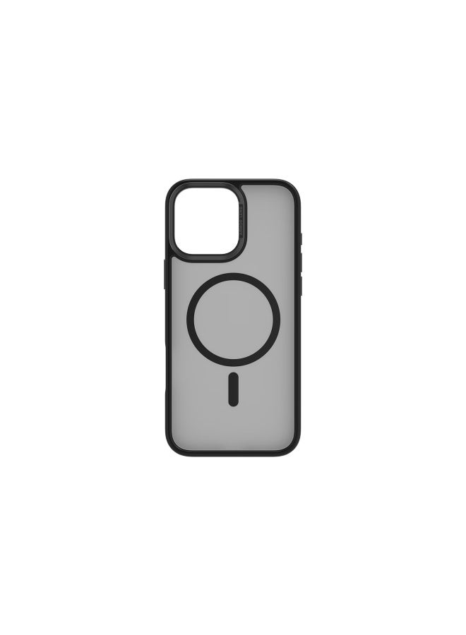 Comma Iphone Series Colorful Metal Anti-drop Magnetic Adsorption Protective Case For Iphone 16 Pro Max Black