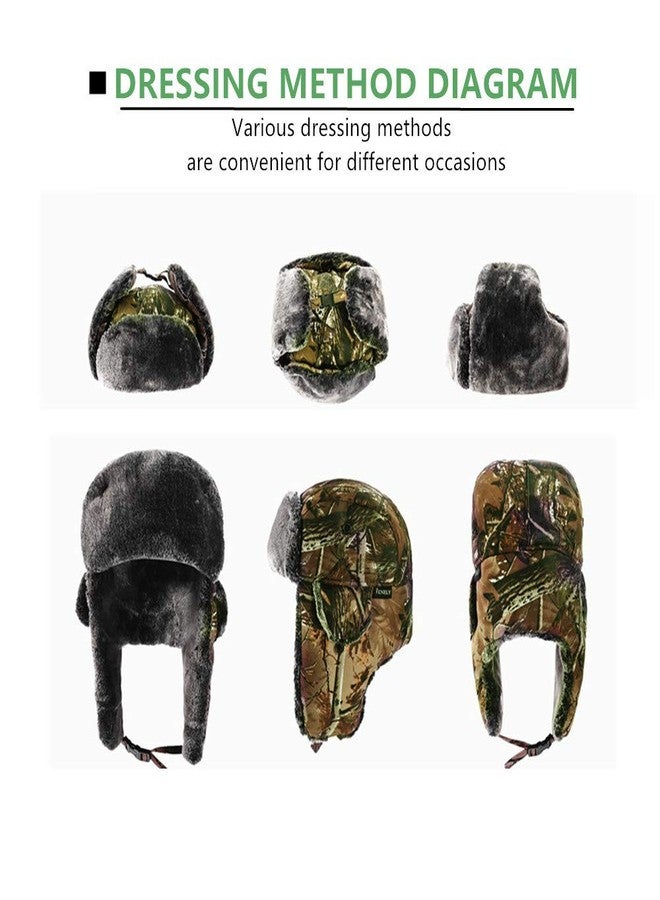 UOUDIO Camouflage Winter Bomber Trapper Hats Ushanka -Men Women Russian Trooper Ear Flaps Hunting Ski Snow Cold Weather Fur Mens Caps Clothes - Image 3