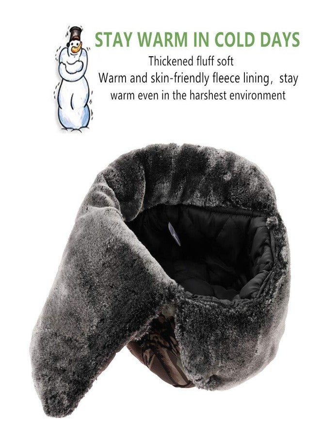 UOUDIO Camouflage Winter Bomber Trapper Hats Ushanka -Men Women Russian Trooper Ear Flaps Hunting Ski Snow Cold Weather Fur Mens Caps Clothes - Image 2