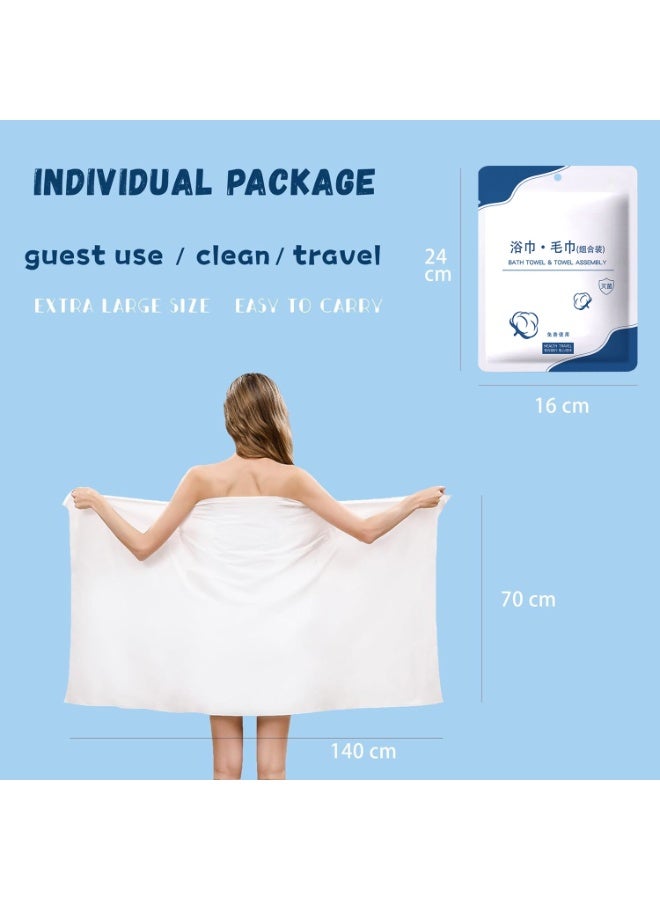 MileMelo 10 Packs of Disposable Bath Towels and Towel Sets Essentials for Travel - Image 2