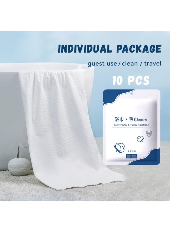 MileMelo 10 Packs of Disposable Bath Towels and Towel Sets Essentials for Travel - Image 4