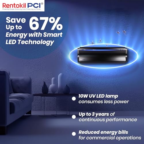 Hi Care هيكير لومنيا سليم مصيدة حشرات LED فوق بنفسجية - جهاز جذب واصطياد الحشرات الطائرة مع لوحة لاصقة (ضمان لمدة 2 سنة) - Image 5