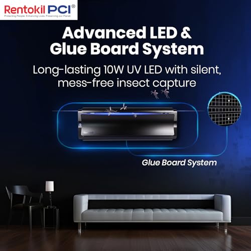 Hi Care هيكير لومنيا سليم مصيدة حشرات LED فوق بنفسجية - جهاز جذب واصطياد الحشرات الطائرة مع لوحة لاصقة (ضمان لمدة 2 سنة) - Image 4
