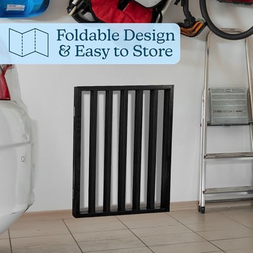 PETMAKER Pet Gate - 3-Panel Indoor Foldable Dog Fence for Stairs, Hallways, or Doorways - 54x24-Inch Wood Freestanding Dog Gates by PETMAKER (Black) - Image 4