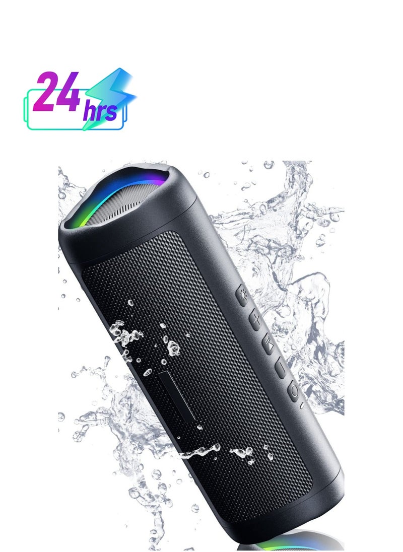 Y&D Bluetooth Speaker with HD Sound, Portable Wireless, IPX5 Waterproof, Up to 24H Playtime, TWS Pairing, BT5.3, for Home Party Outdoor Beach, Electronic Gadgets, Birthday Gift, Black  - Image 1