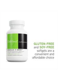 Davinci Labs Omega-3 1000 - Dietary Supplement to Maintain Already Normal Cholesterol Levels and Support Immune System, Hair and Skin* - Gluten-Free - 90 Enteric Coated Softgels  - Image 5