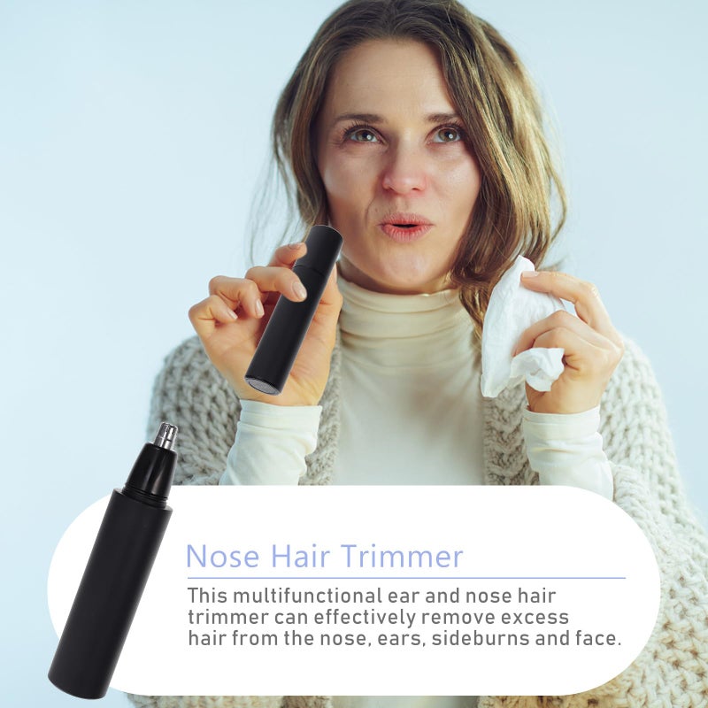 Portable USB Rechargeable Nose Ear Hair Trimmer Black For Men And Women Personal Grooming Device - Image 5