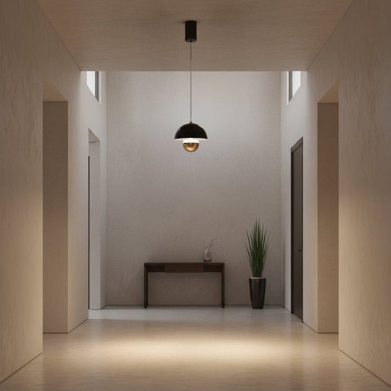 DANUBE HOME Edna Pendant Lamp 2m Adjustable length With Sensors Contemporary Pendant Lamps Hanging Lanterns Built in LED Modern Design Indoor LightingL18xW18xH20cm-Smoke Grey - Image 3