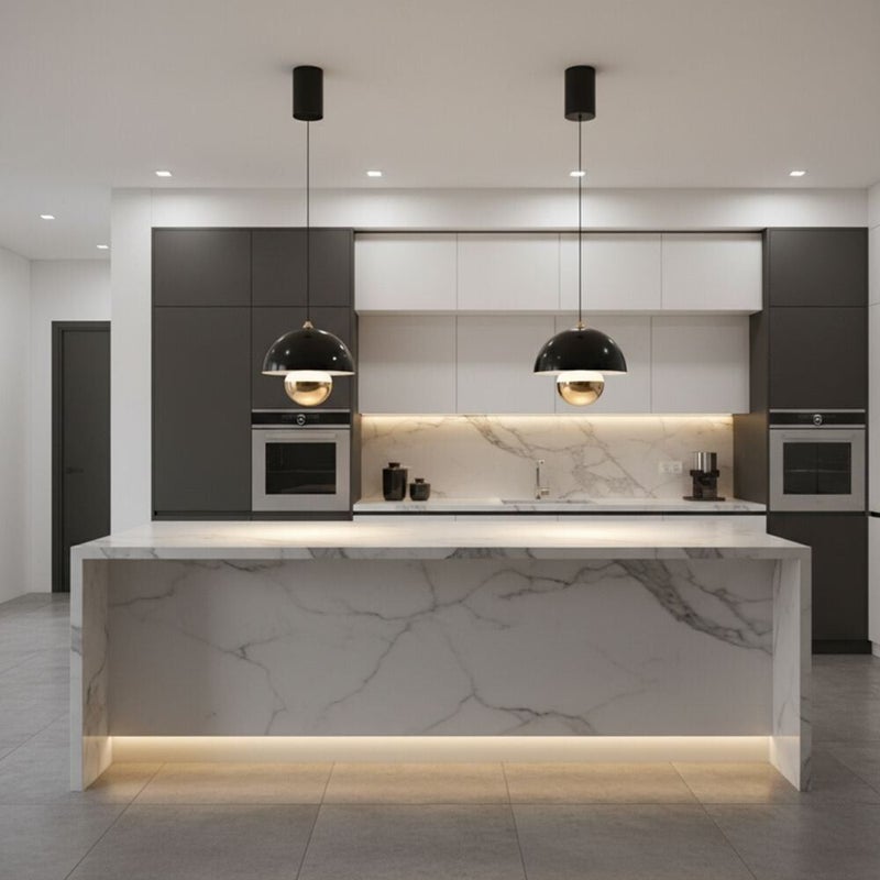 DANUBE HOME Edna Pendant Lamp 2m Adjustable length With Sensors Contemporary Pendant Lamps Hanging Lanterns Built in LED Modern Design Indoor LightingL18xW18xH20cm-Smoke Grey - Image 4