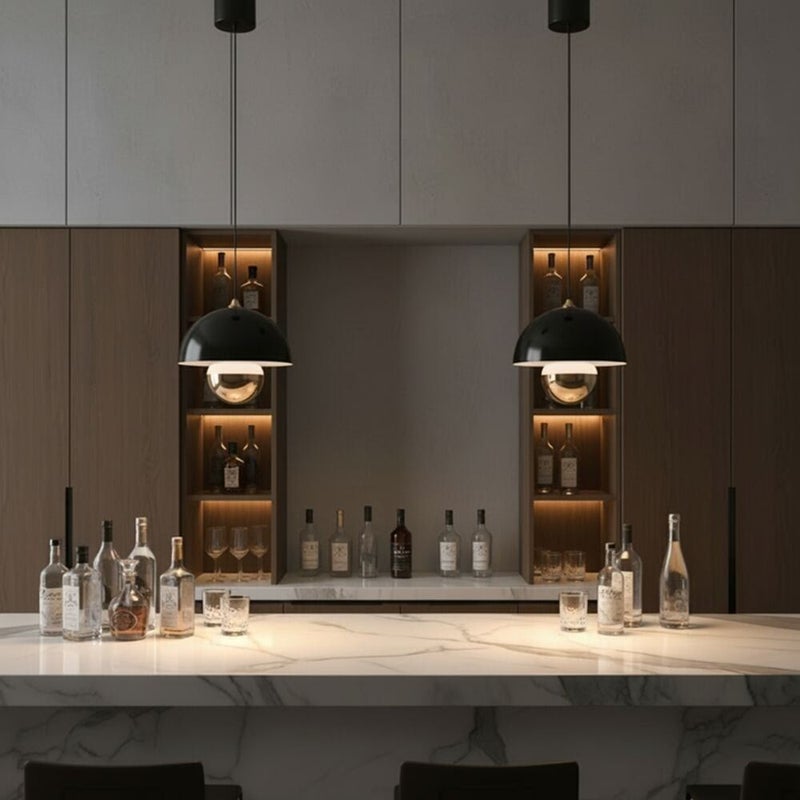 DANUBE HOME Edna Pendant Lamp 2m Adjustable length With Sensors Contemporary Pendant Lamps Hanging Lanterns Built in LED Modern Design Indoor LightingL18xW18xH20cm-Smoke Grey - Image 5