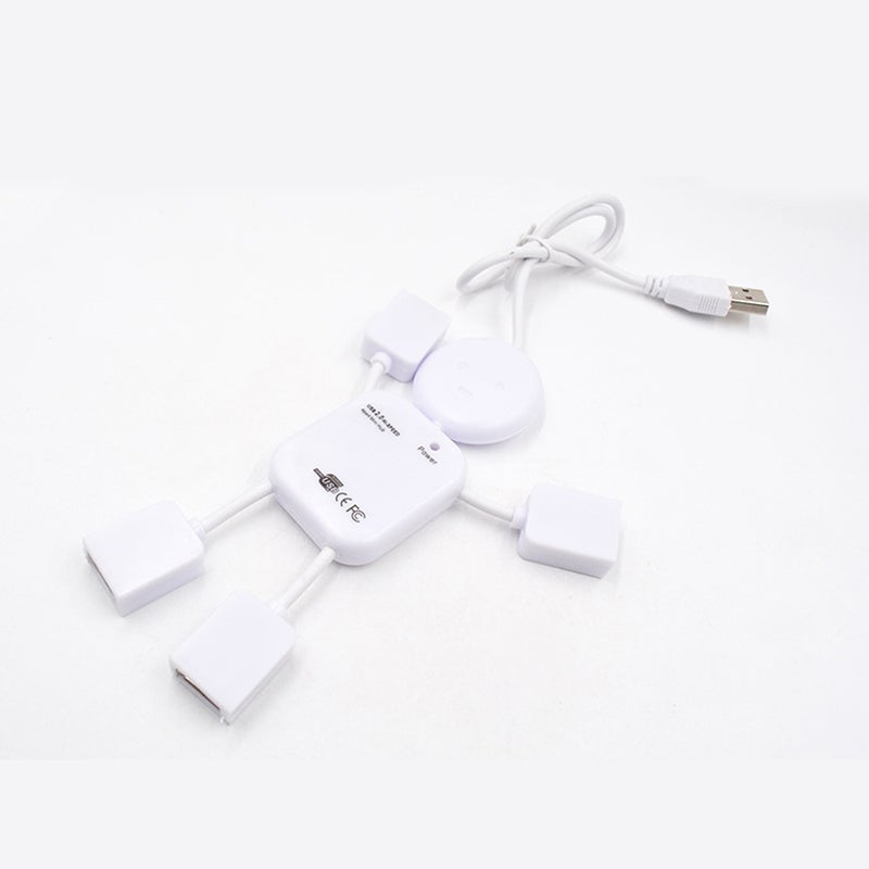 فرع USB 2.0 بـ 4 منافذ (HUB Splitter) واحد لأربعة منافذ، مناسب لأجهزة الكمبيوتر اللوحي والهواتف الذكية ومواقف الشحن وأقراص القراءة وأجهزة الكمبيوتر المكتبية - Image 2