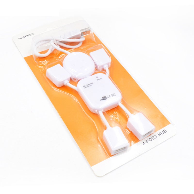 فرع USB 2.0 بـ 4 منافذ (HUB Splitter) واحد لأربعة منافذ، مناسب لأجهزة الكمبيوتر اللوحي والهواتف الذكية ومواقف الشحن وأقراص القراءة وأجهزة الكمبيوتر المكتبية - Image 4