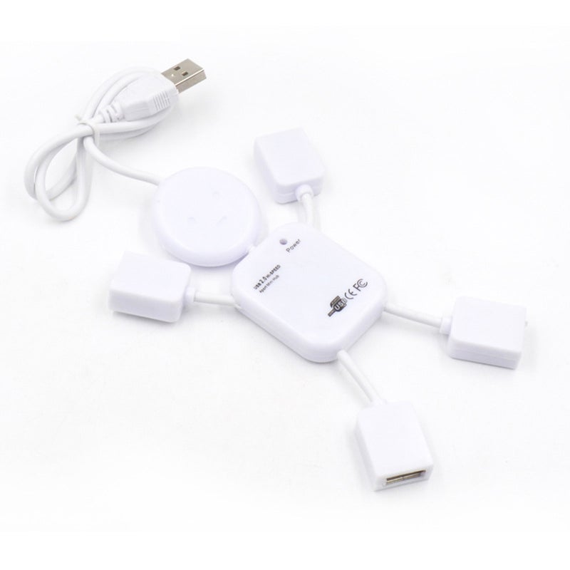 فرع USB 2.0 بـ 4 منافذ (HUB Splitter) واحد لأربعة منافذ، مناسب لأجهزة الكمبيوتر اللوحي والهواتف الذكية ومواقف الشحن وأقراص القراءة وأجهزة الكمبيوتر المكتبية - Image 1