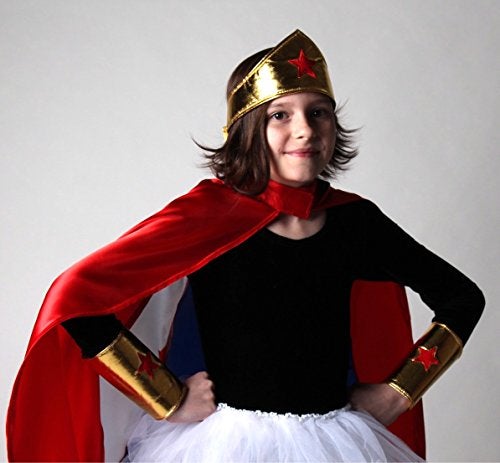 Making Believe Girls Gold Wonderful Superhero Costume Cuffs and Headband Set - Image 5