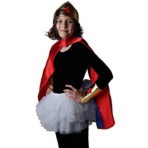 Making Believe Girls Gold Wonderful Superhero Costume Cuffs and Headband Set - Image 2