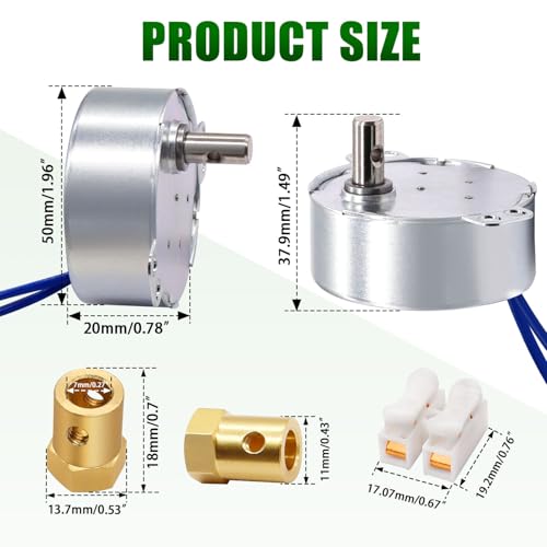 Twidec/Synchronous Turntable Motor Electric Motor 5-6RPM/MIN 50/60Hz 4W CCW/CW AC100~127V Synchron Motor for Cup Turner,Cuptisserie Rotator with 7mm Flexible Coupling TYC-50-5-6R-XLLB1PCS - Image 2