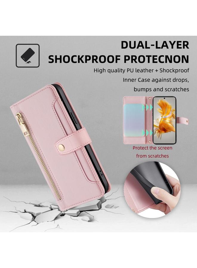 S-TOP Case For Huawei Mate 50 Sheep Texture Cross-body Zipper Wallet Leather Phone Case - Image 4