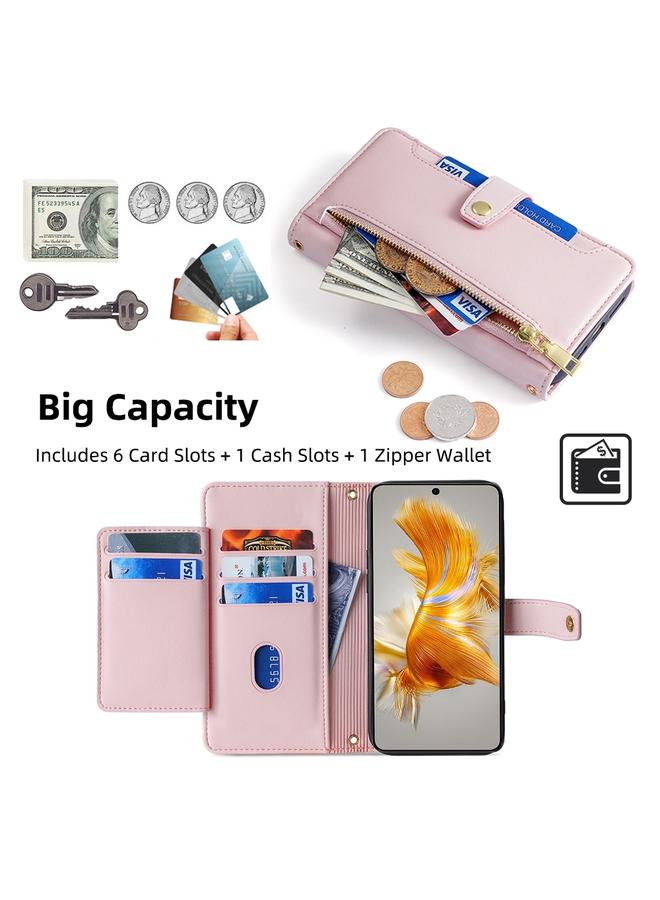 S-TOP Case For Huawei Mate 50 Sheep Texture Cross-body Zipper Wallet Leather Phone Case - Image 3