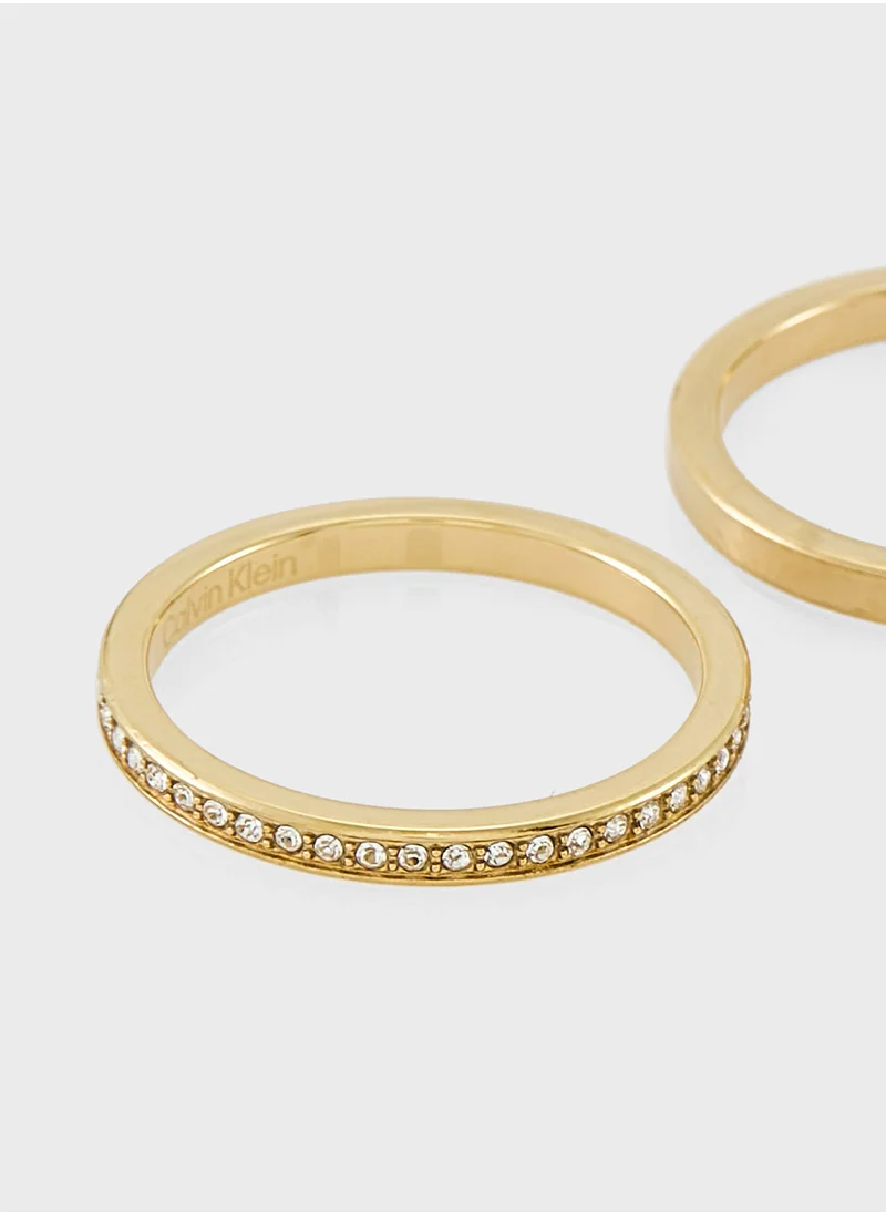 كالفن كلاين Brand Detailed Trio Rings Sets
