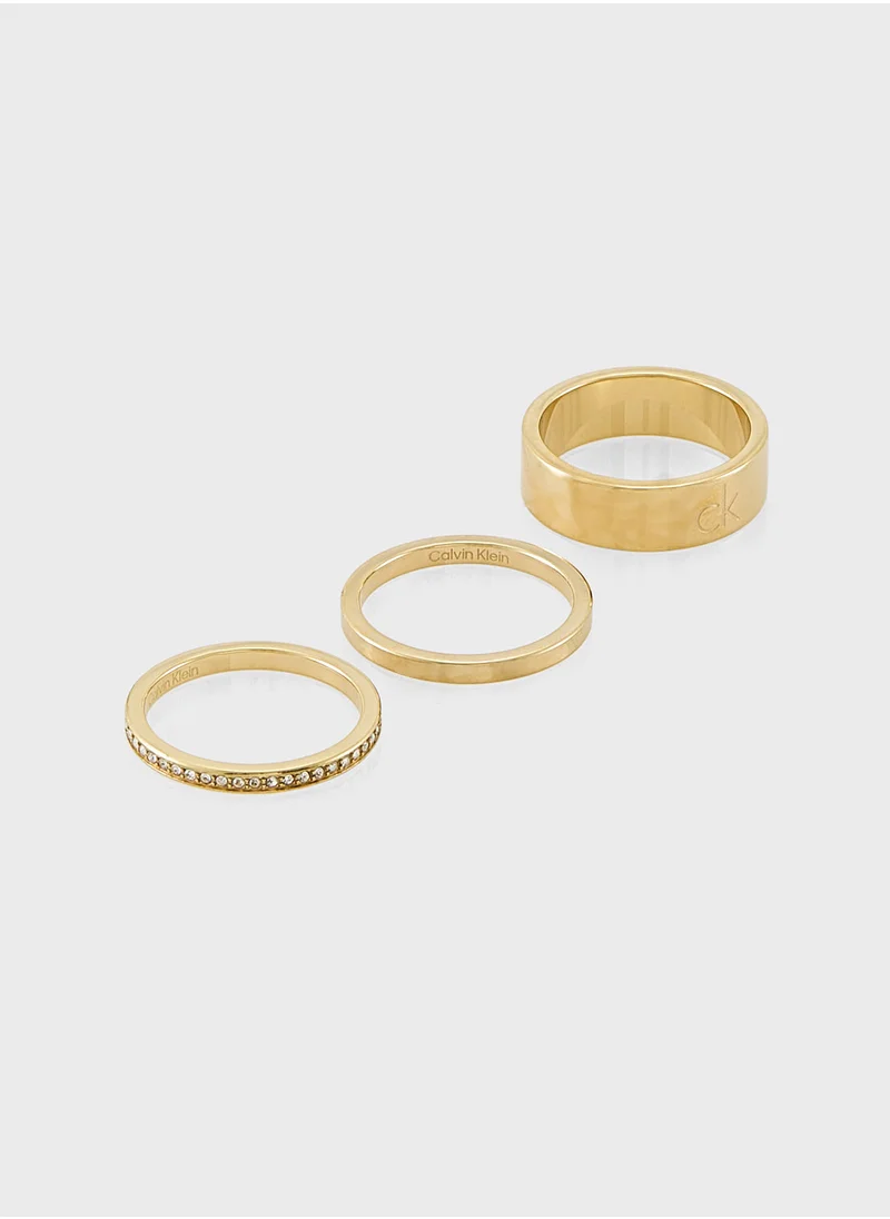 كالفن كلاين Brand Detailed Trio Rings Sets