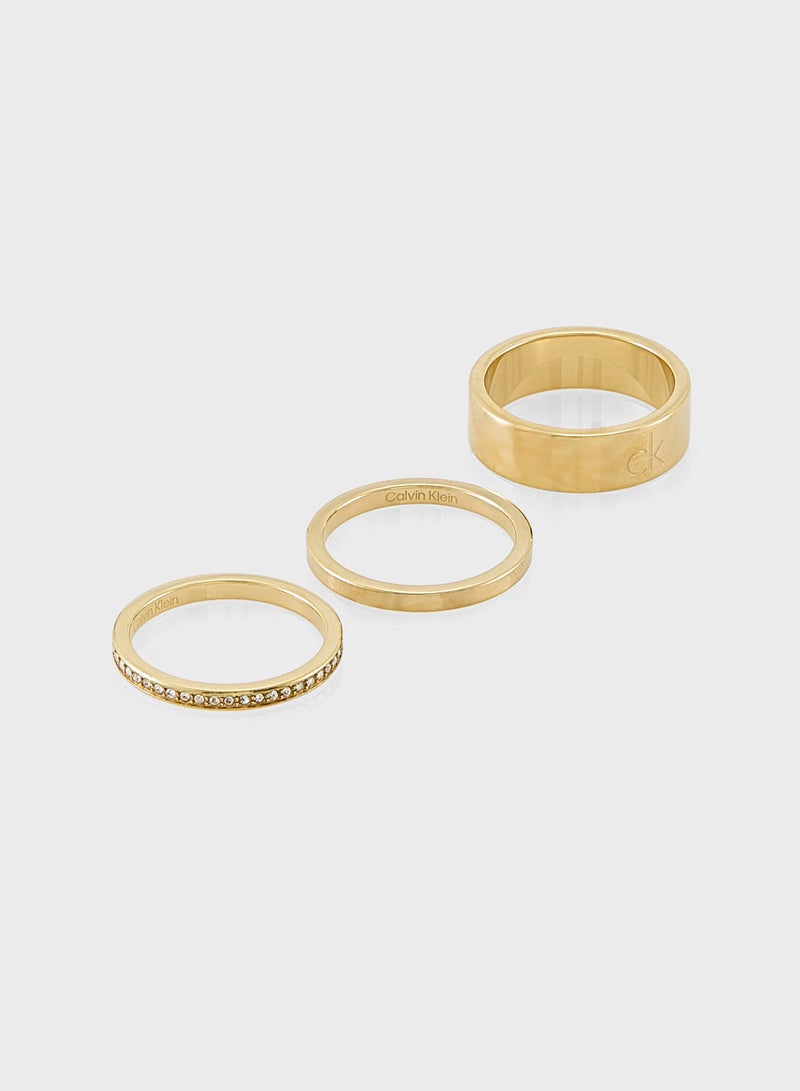 CALVIN KLEIN Brand Detailed Trio Rings Sets  - Image 1
