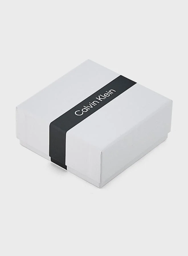 CALVIN KLEIN CK Trio Collection Set Of 3 Rings For Women In Yellow Gold Embellished With Crystals - 35000795C