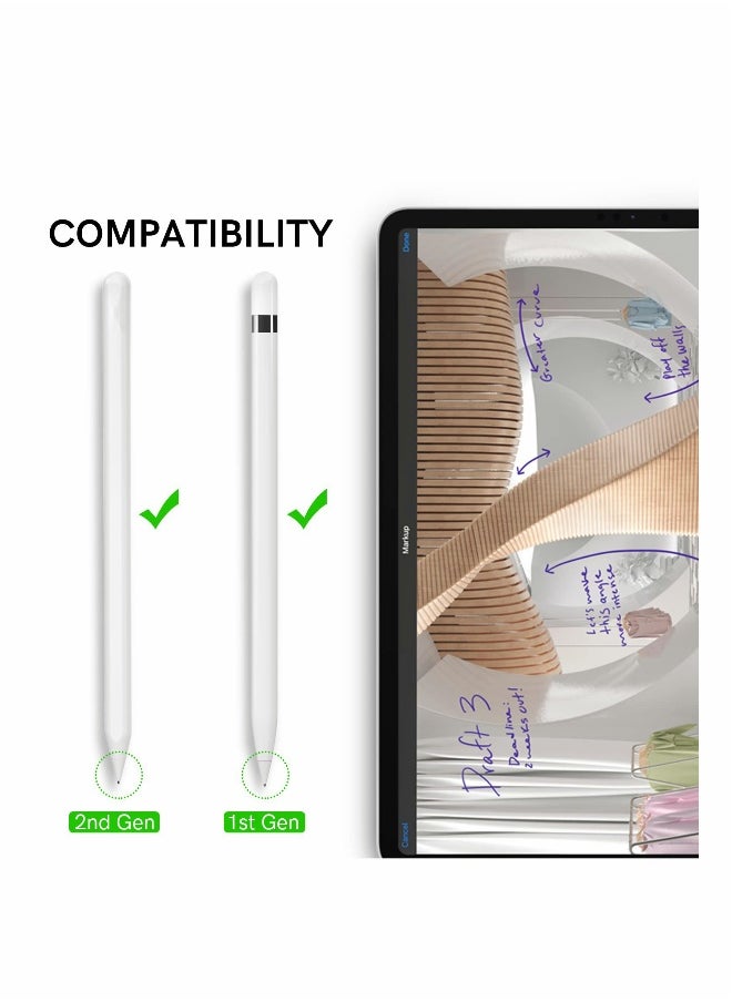 Replacement Nibs for Apple Pencil - 2 Pack Compatible with 1st & 2nd Gen, Durable Fine Point Tips for Precise Control, No Wear, White 1.3mm