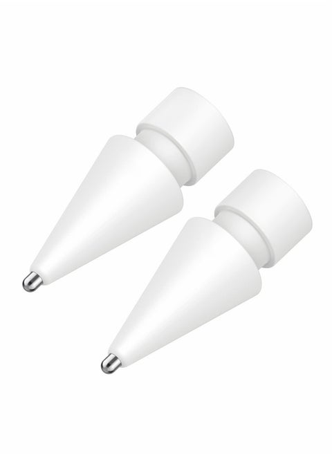 Replacement Nibs for Apple Pencil - 2 Pack Compatible with 1st & 2nd Gen, Durable Fine Point Tips for Precise Control, No Wear, White 1.3mm
