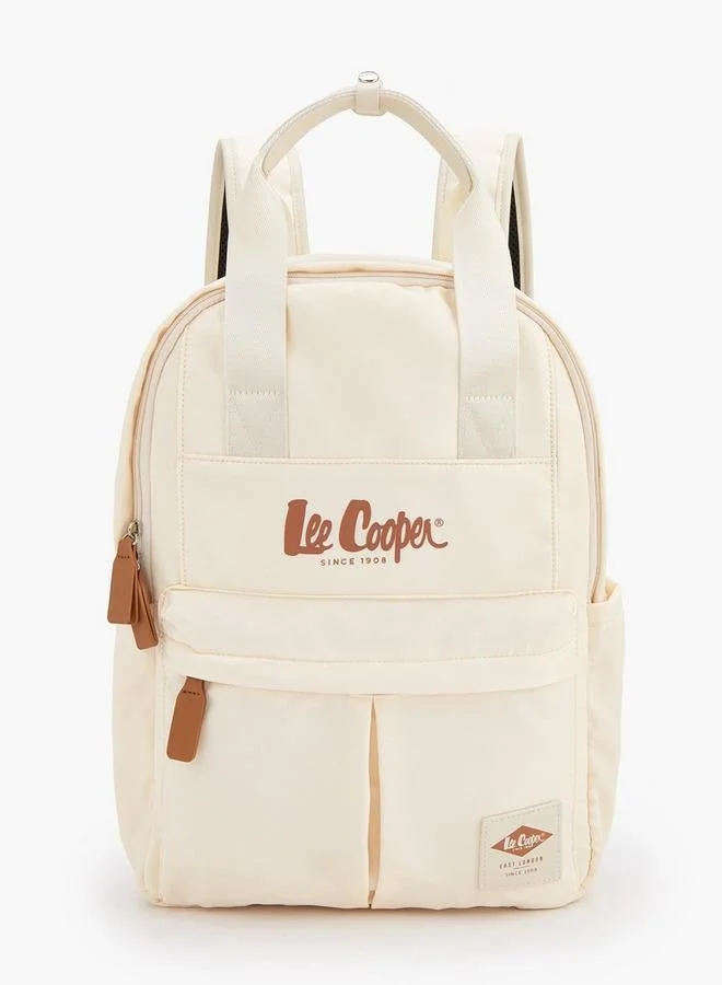 لي كوبر Logo Print Backpack With Adjustable Shoulder Straps