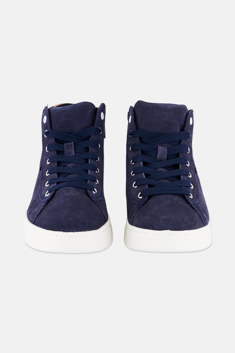 GEOX Women U Lauressa Suede Lace Up Casual Shoes, Navy - Image 2