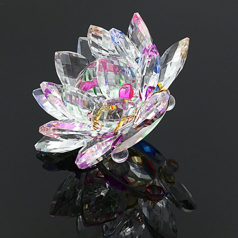OwnMy Sparkle Crystal Lotus Flower Hue Reflection Feng Shui Home Decor with Gift Box (3 Inch/ 80MM) - Image 4