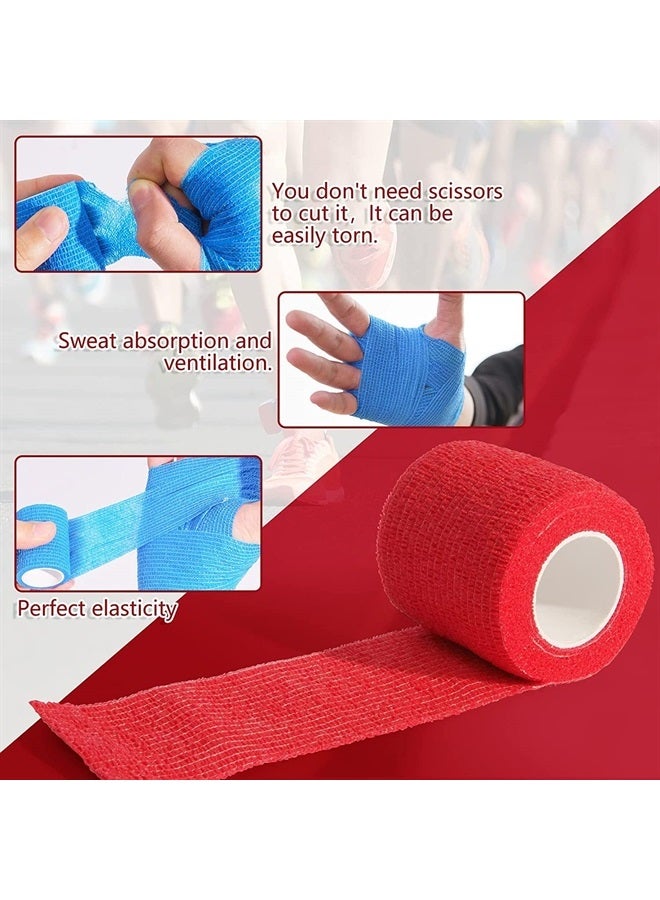 KISEER 15 Pack 2 Inch x 5 Yards Self Adhesive Bandage Breathable Cohesive Bandage Wrap Rolls Elastic Self-Adherent Tape for Stretch Athletic, Sports, Wrist, Ankle - Image 3