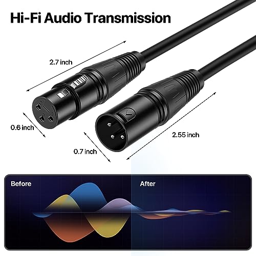EBXYA XLR Patch Cable 6 Ft 10 Pack, 3 Pin Male to Female Short Microphone Mic Cable Premium DMX512 Lighting Cable Compatible with Speakers, Mixer, Stage Lighting - Image 4
