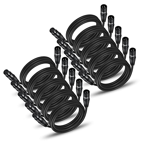 EBXYA XLR Patch Cable 6 Ft 10 Pack, 3 Pin Male to Female Short Microphone Mic Cable Premium DMX512 Lighting Cable Compatible with Speakers, Mixer, Stage Lighting - Image 1
