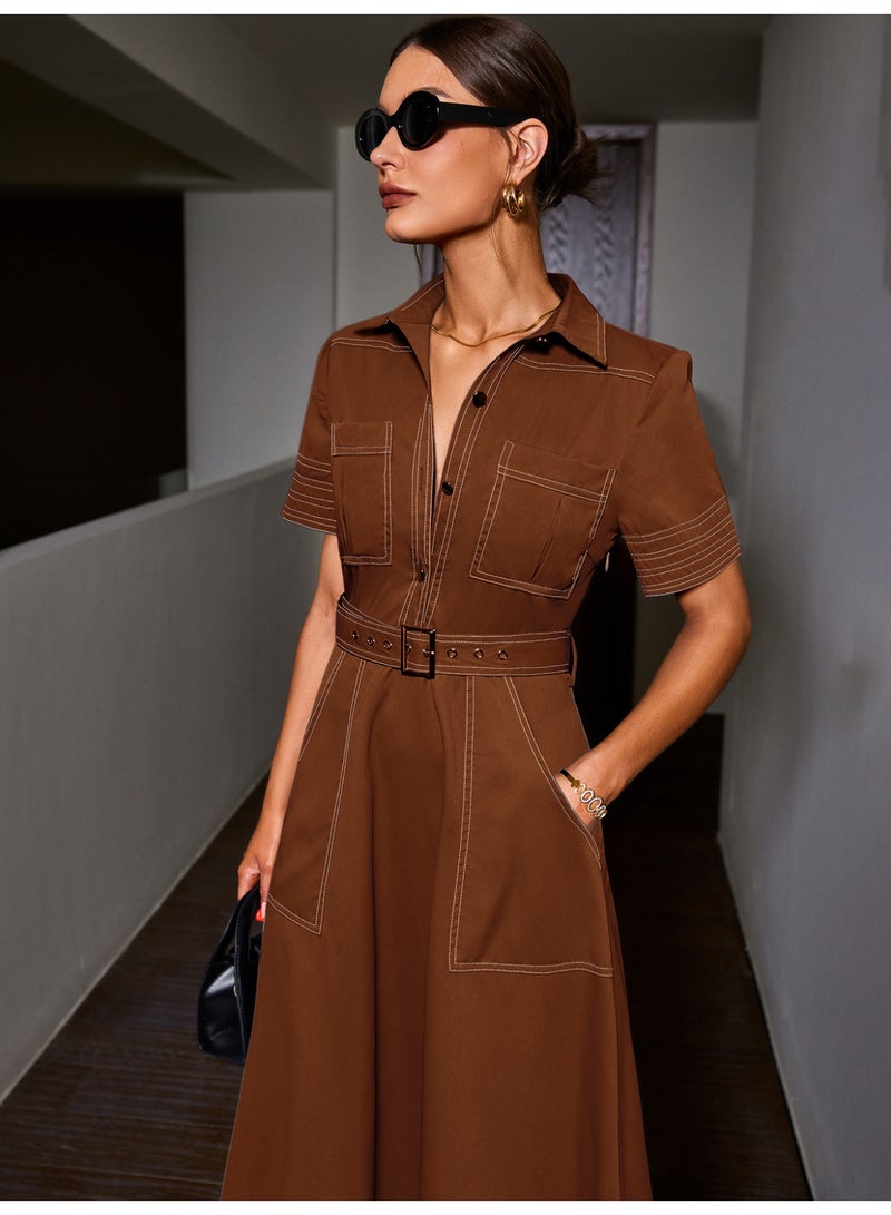 SIMPLEE Women's Summer Elegant DressLight & Comfortable Lightweight Cotton Blend Perfect for Outings  - Image 3