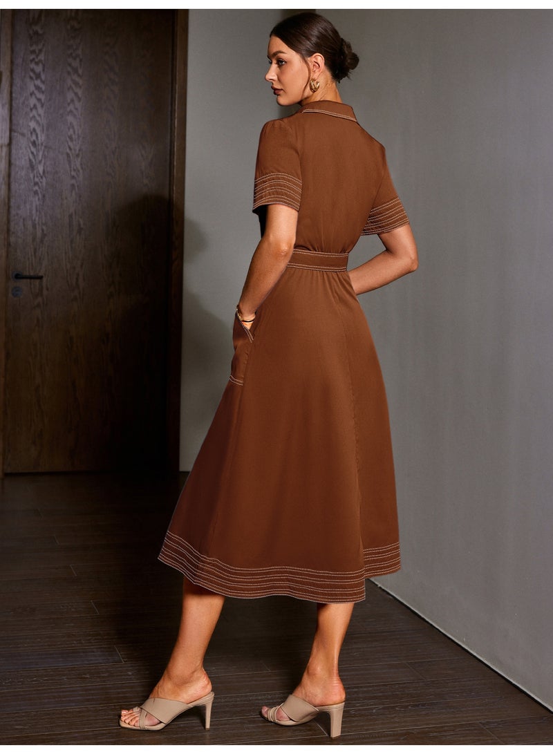 SIMPLEE Women's Summer Elegant DressLight & Comfortable Lightweight Cotton Blend Perfect for Outings  - Image 1