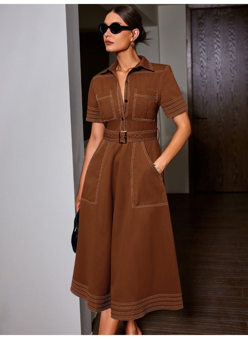 سيمبلي فستان أنيق للنساء الصيفي مزيج خفيف ومريح من القطن المثالي للمنزهات - Image 1