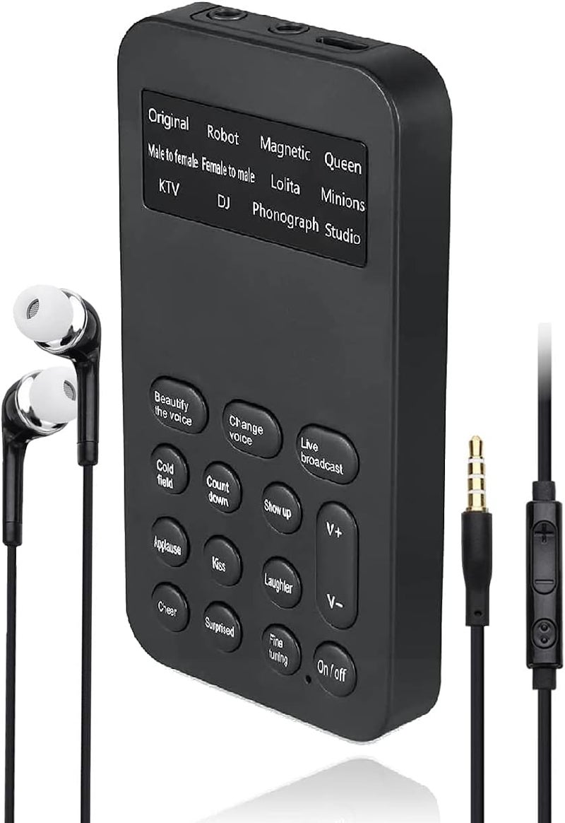 SPYTECTIFY Voice Changer | Mini Voice Changer Sound Effects Machine Audio Card Sound Changer Plug & Play 8 Sound Effects for Live Streaming Online Chatting Singing for Smartphone Tablet PC - Image 1