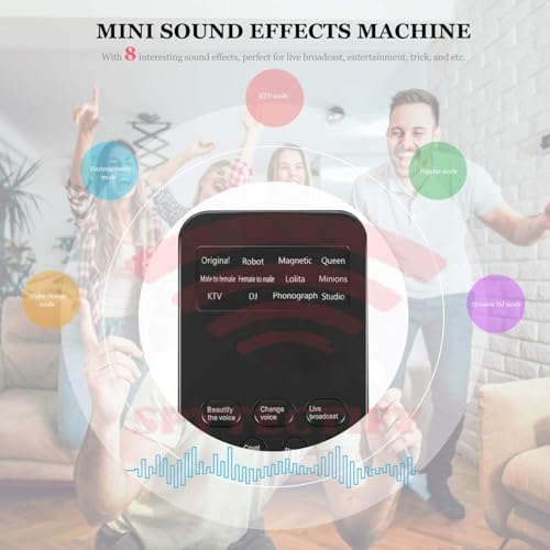 SPYTECTIFY Voice Changer | Mini Voice Changer Sound Effects Machine Audio Card Sound Changer Plug & Play 8 Sound Effects for Live Streaming Online Chatting Singing for Smartphone Tablet PC - Image 3