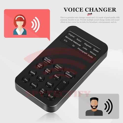 SPYTECTIFY Voice Changer | Mini Voice Changer Sound Effects Machine Audio Card Sound Changer Plug & Play 8 Sound Effects for Live Streaming Online Chatting Singing for Smartphone Tablet PC - Image 5