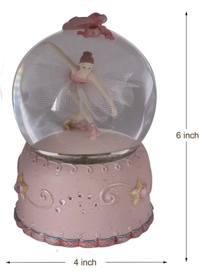 Singeek Swan Lake Music Box Ballerina Color Changing Lights Handpainted Dancing Ballerina Snow Globe Ballet Recital Gifts for Girls, Daughter, Granddaughter - Image 4